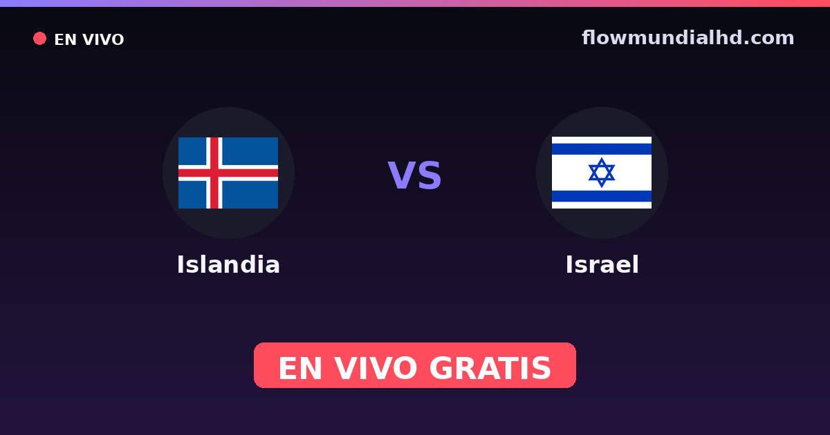 Islandia vs Israel — Clasificacion Eurocopa, UEFA Nations League · historial y dónde ver en vivo gratis en FlowMundial HD