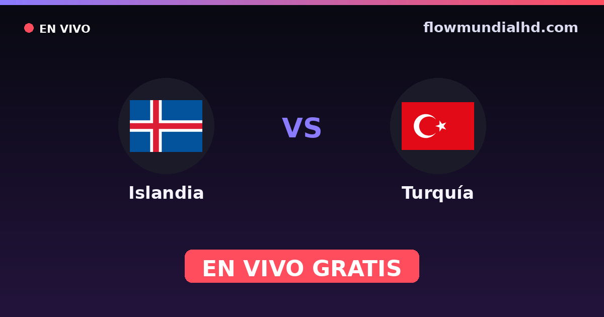 Islandia vs Turquía — Clasificacion Eurocopa, Eliminatorias UEFA · historial y dónde ver en vivo gratis en FlowMundial HD