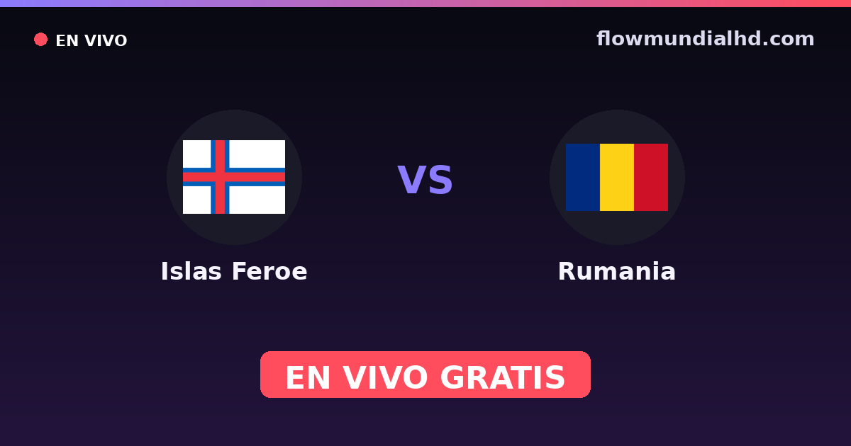 Islas Feroe vs Rumania — Clasificacion Eurocopa, Eliminatorias UEFA · historial y dónde ver en vivo gratis en FlowMundial HD