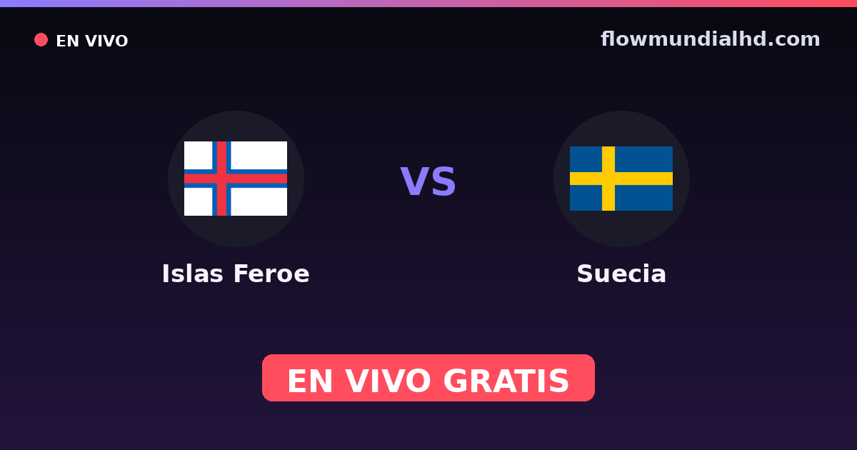 Islas Feroe vs Suecia — Clasificacion Eurocopa, Eliminatorias UEFA · historial y dónde ver en vivo gratis en FlowMundial HD