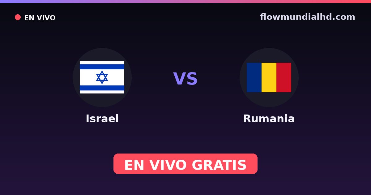 Israel vs Rumania — Clasificacion Eurocopa, Amistosos Internacionales · historial y dónde ver en vivo gratis en FlowMundial HD