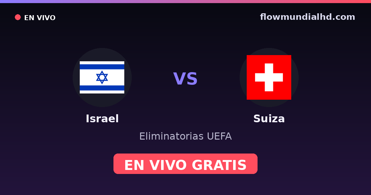 Israel vs Suiza — Eliminatorias UEFA · historial y dónde ver en vivo gratis en FlowMundial HD