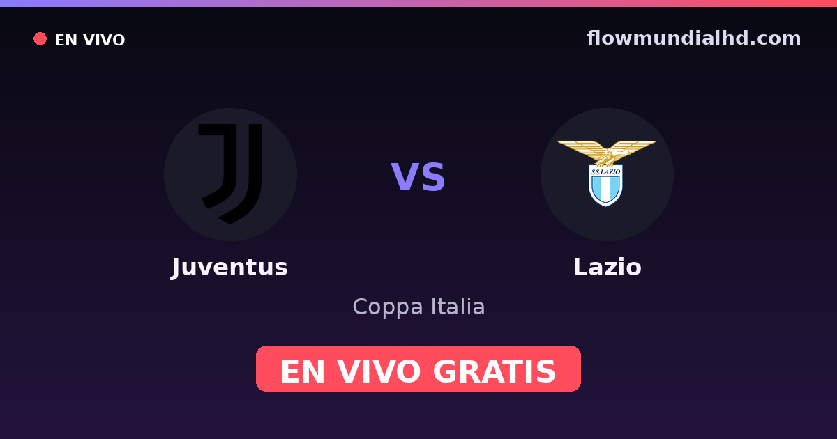 Juventus vs Lazio — Coppa Italia, Serie A · historial y dónde ver en vivo gratis en FlowMundial HD