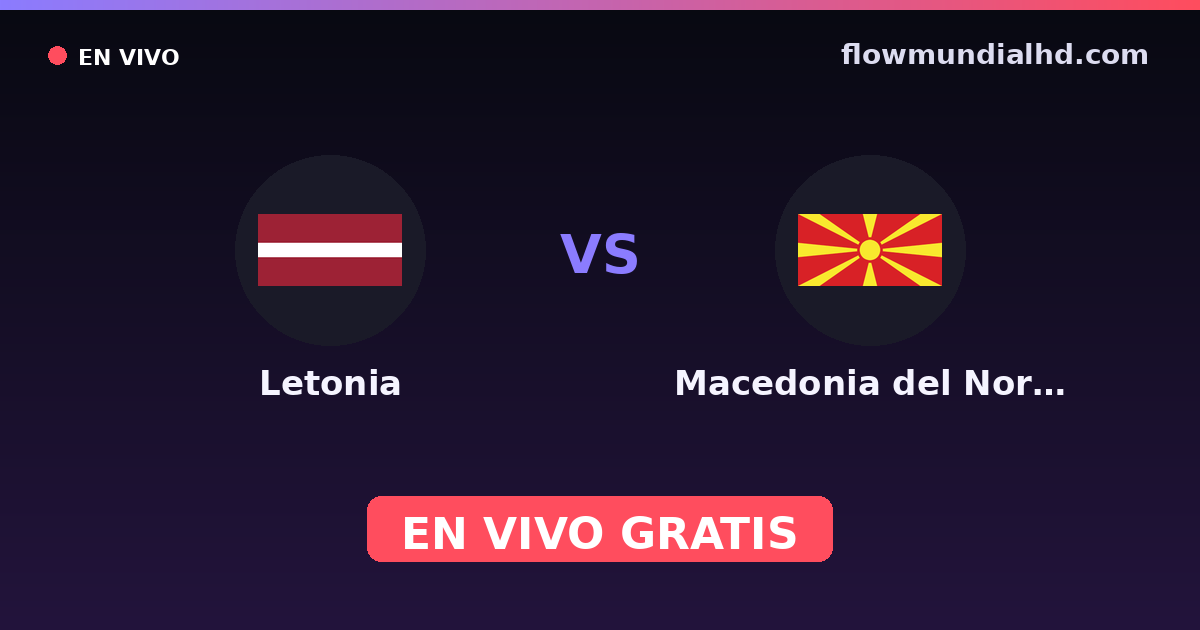 Letonia vs Macedonia del Norte — Clasificacion Eurocopa, Amistosos Internacionales · historial y dónde ver en vivo gratis en FlowMundial HD