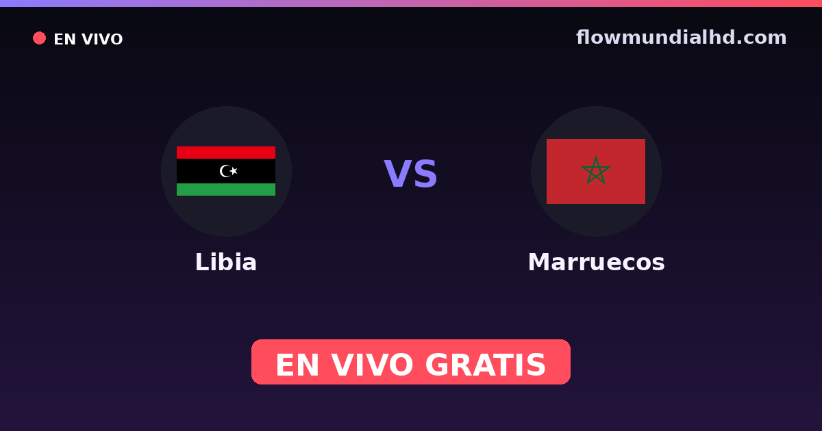 Libia vs Marruecos — Campeonato Africano de Naciones, Amistosos Internacionales · historial y dónde ver en vivo gratis en FlowMundial HD