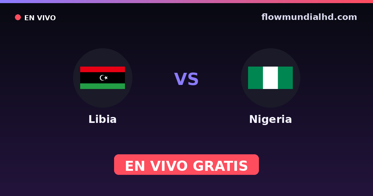 Libia vs Nigeria — Campeonato Africano de Naciones, Clasificación Copa África · historial y dónde ver en vivo gratis en FlowMundial HD