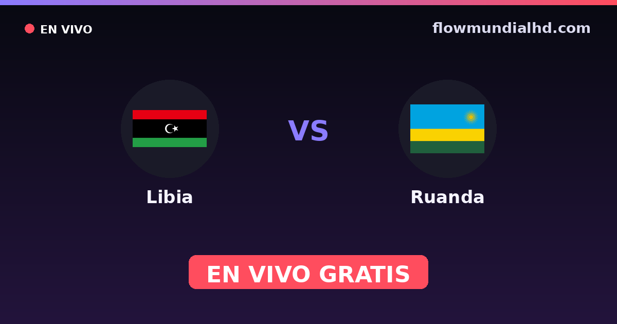 Libia vs Ruanda — Campeonato Africano de Naciones, World Cup Qual. CAF · historial y dónde ver en vivo gratis en FlowMundial HD