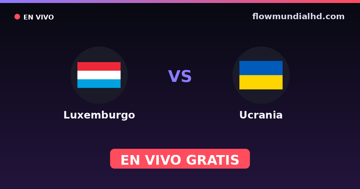 Luxemburgo vs Ucrania — Clasificacion Eurocopa · historial y dónde ver en vivo gratis en FlowMundial HD