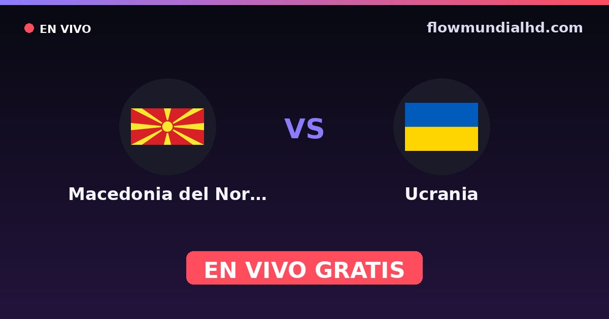 Macedonia del Norte vs Ucrania — Clasificacion Eurocopa, Eurocopa · historial y dónde ver en vivo gratis en FlowMundial HD