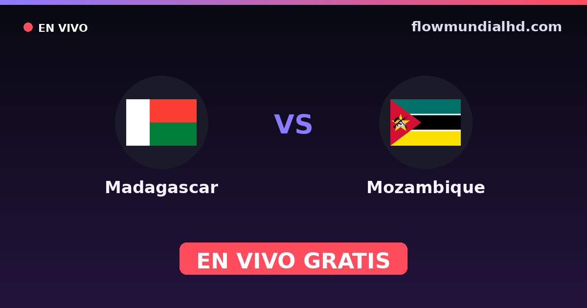 Madagascar vs Mozambique — Campeonato Africano de Naciones, Copa COSAFA · historial y dónde ver en vivo gratis en FlowMundial HD