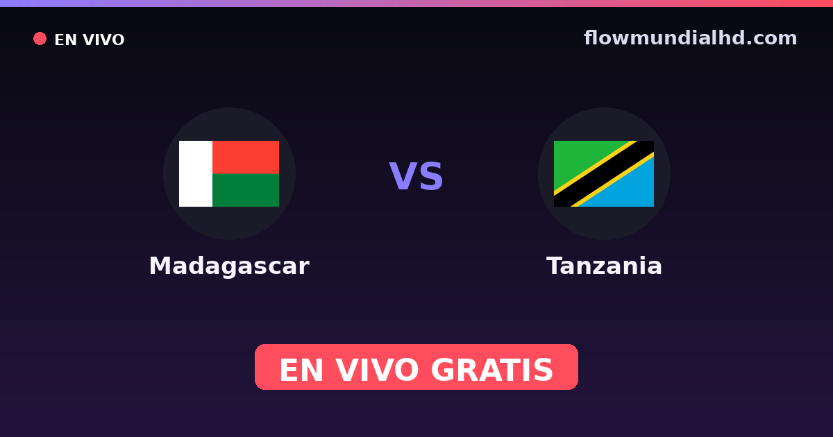 Madagascar vs Tanzania — Campeonato Africano de Naciones, Copa COSAFA · historial y dónde ver en vivo gratis en FlowMundial HD
