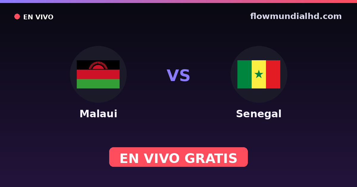 Malaui vs Senegal — Copa COSAFA, Copa África · historial y dónde ver en vivo gratis en FlowMundial HD