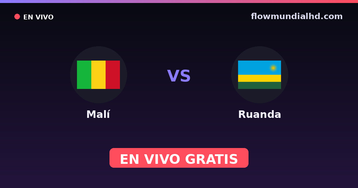 Malí vs Ruanda — World Cup Qual. CAF · historial y dónde ver en vivo gratis en FlowMundial HD