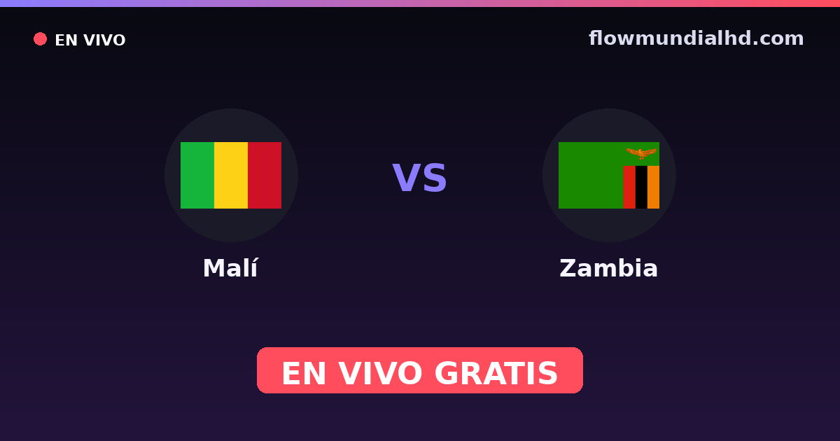 Malí vs Zambia — Campeonato Africano de Naciones, Amistosos Internacionales · historial y dónde ver en vivo gratis en FlowMundial HD
