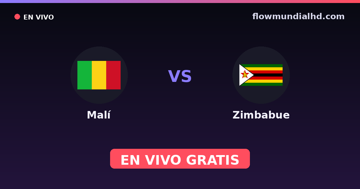 Malí vs Zimbabue — Campeonato Africano de Naciones · historial y dónde ver en vivo gratis en FlowMundial HD