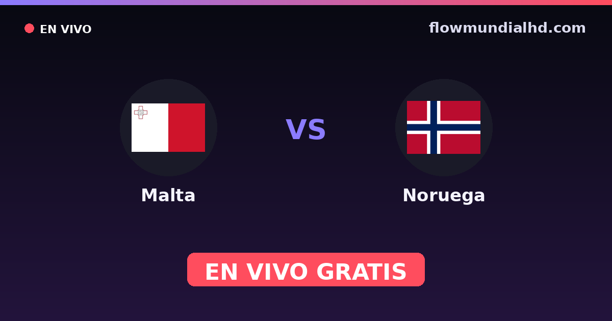 Malta vs Noruega — Clasificacion Eurocopa · historial y dónde ver en vivo gratis en FlowMundial HD