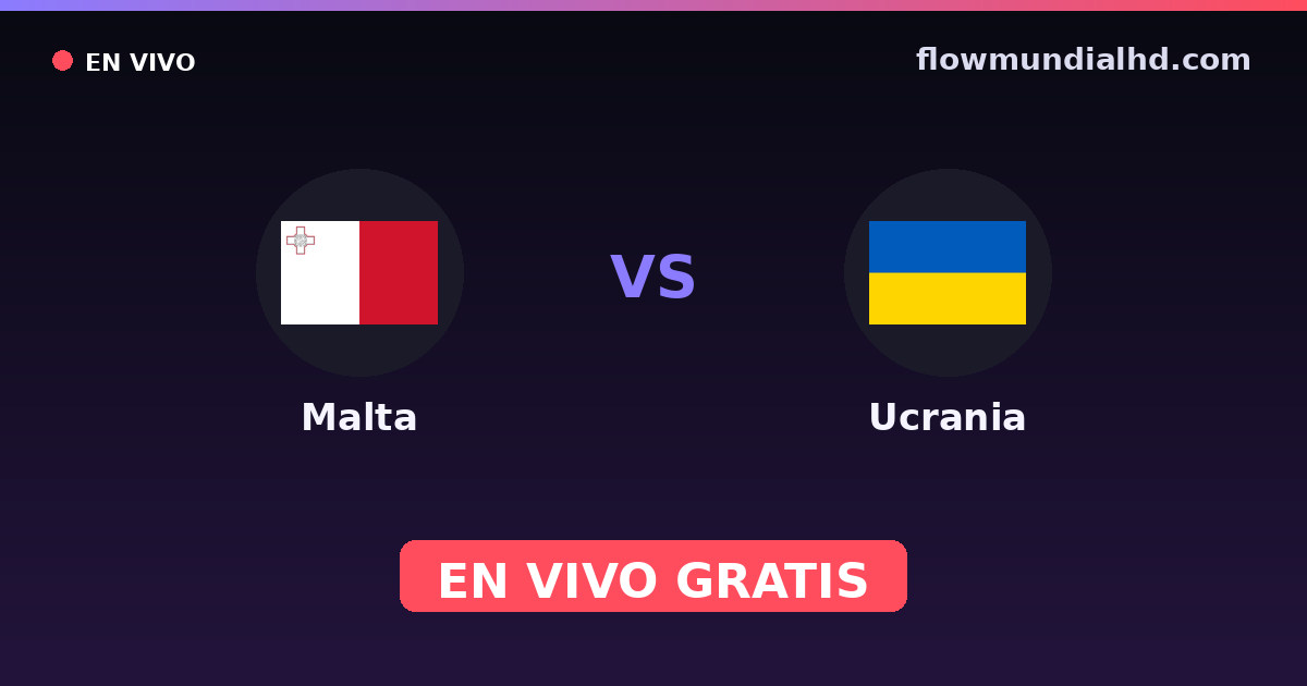 Malta vs Ucrania — Clasificacion Eurocopa, Amistosos Internacionales · historial y dónde ver en vivo gratis en FlowMundial HD
