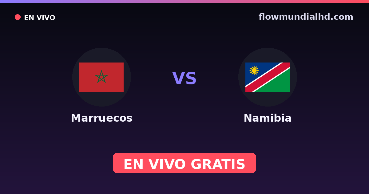 Marruecos vs Namibia — Campeonato Africano de Naciones, Amistosos Internacionales · historial y dónde ver en vivo gratis en FlowMundial HD