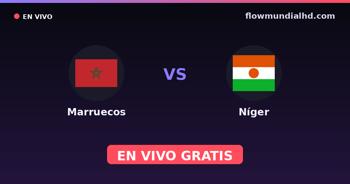 Marruecos vs Níger — World Cup Qual. CAF , Amistosos Internacionales · historial y dónde ver en vivo gratis en FlowMundial HD