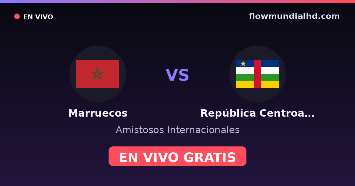 Marruecos vs República Centroafricana — Amistosos Internacionales, Clasificación Copa África · historial y dónde ver en vivo gratis en FlowMundial HD
