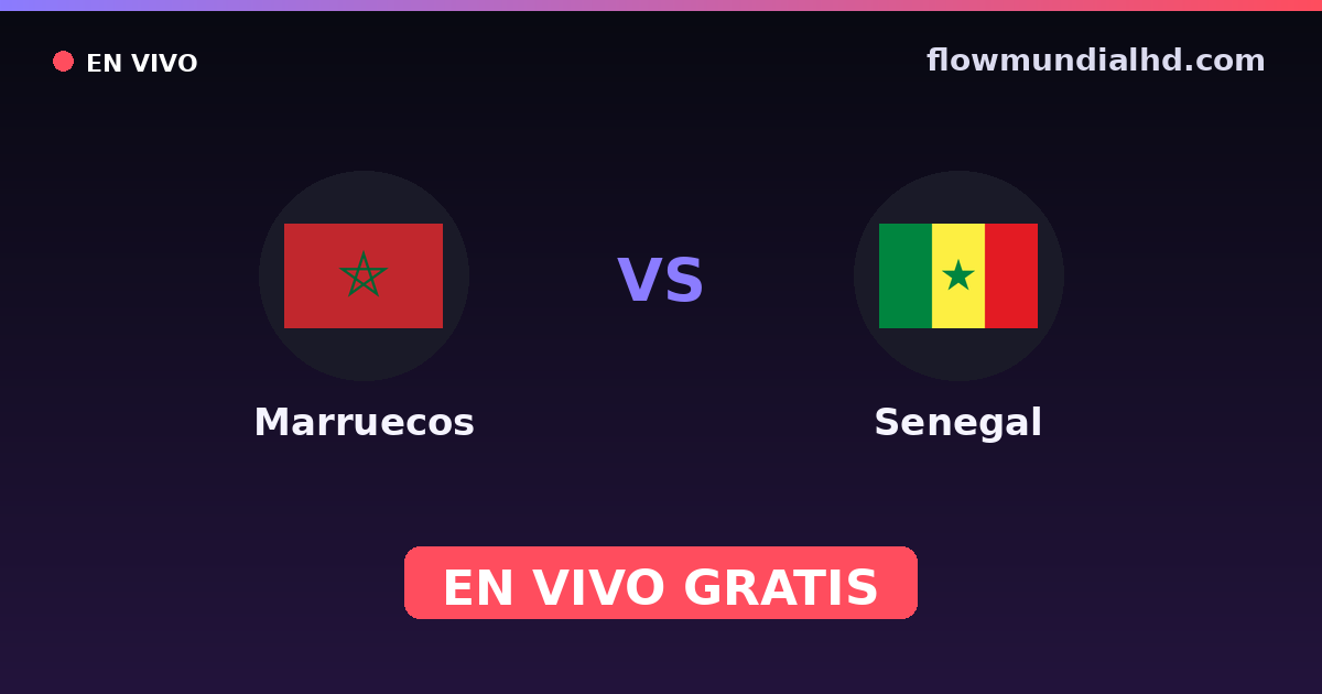 Marruecos vs Senegal — Campeonato Africano de Naciones, Amistosos Internacionales · historial y dónde ver en vivo gratis en FlowMundial HD