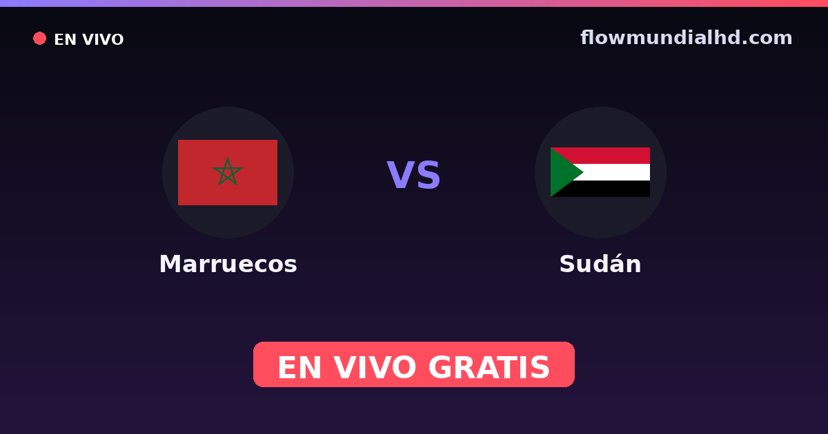 Marruecos vs Sudán — Campeonato Africano de Naciones, World Cup Qual. CAF · historial y dónde ver en vivo gratis en FlowMundial HD