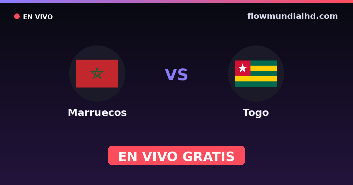 Marruecos vs Togo — Campeonato Africano de Naciones, Amistosos Internacionales · historial y dónde ver en vivo gratis en FlowMundial HD