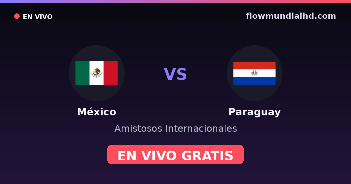 México vs Paraguay — Amistosos Internacionales, Copa América · historial y dónde ver en vivo gratis en FlowMundial HD