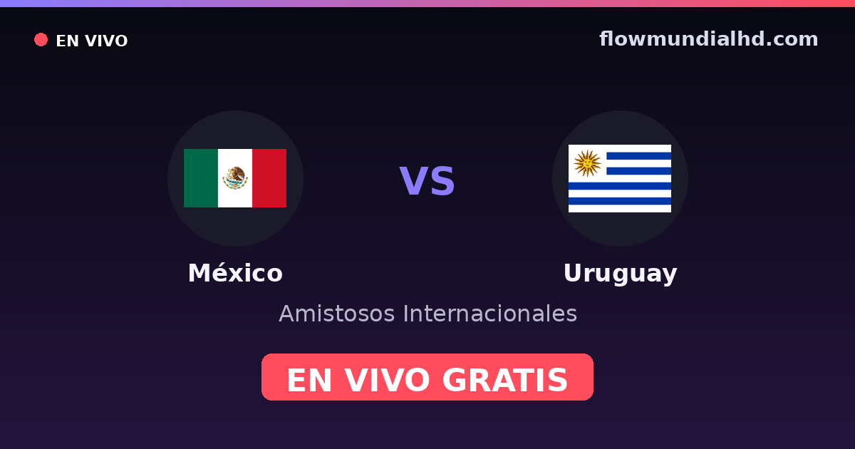 México vs Uruguay — Amistosos Internacionales, Copa América · historial y dónde ver en vivo gratis en FlowMundial HD