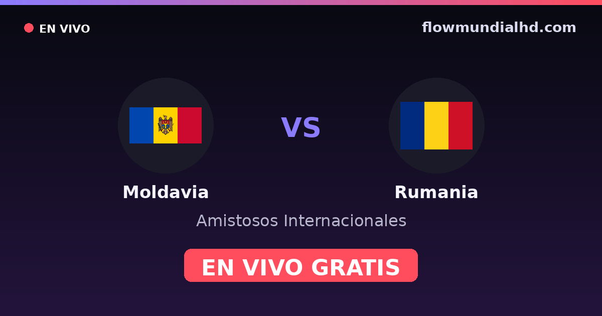 Moldavia vs Rumania — Amistosos Internacionales · historial y dónde ver en vivo gratis en FlowMundial HD