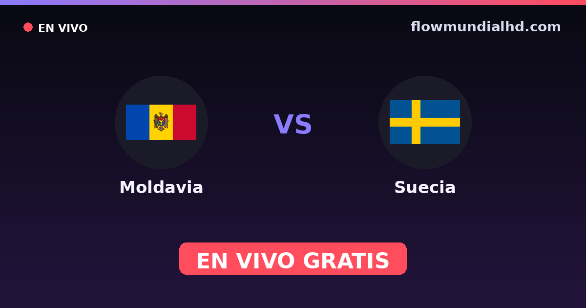 Moldavia vs Suecia — Clasificacion Eurocopa, Amistosos Internacionales · historial y dónde ver en vivo gratis en FlowMundial HD