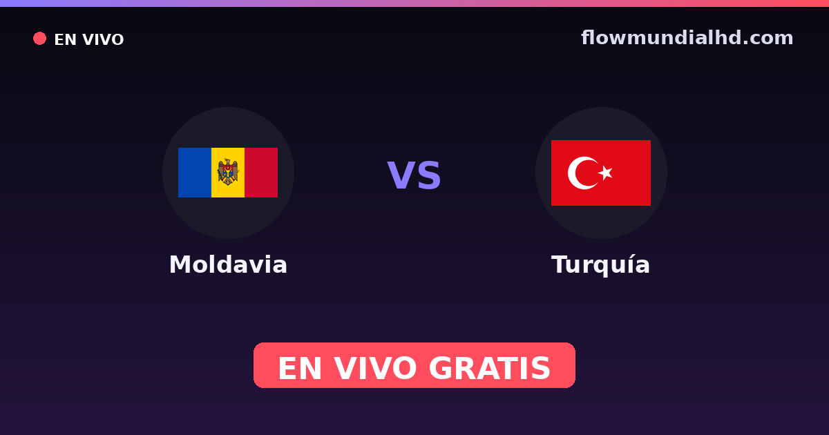 Moldavia vs Turquía — Clasificacion Eurocopa, Amistosos Internacionales · historial y dónde ver en vivo gratis en FlowMundial HD