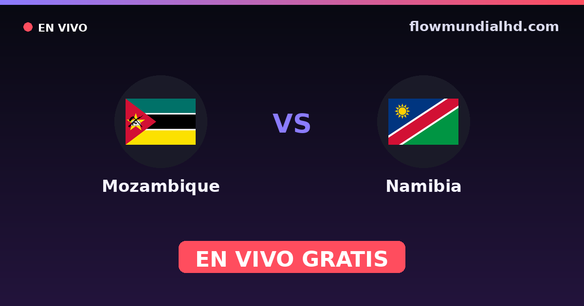 Mozambique vs Namibia — Copa COSAFA, Amistosos Internacionales · historial y dónde ver en vivo gratis en FlowMundial HD
