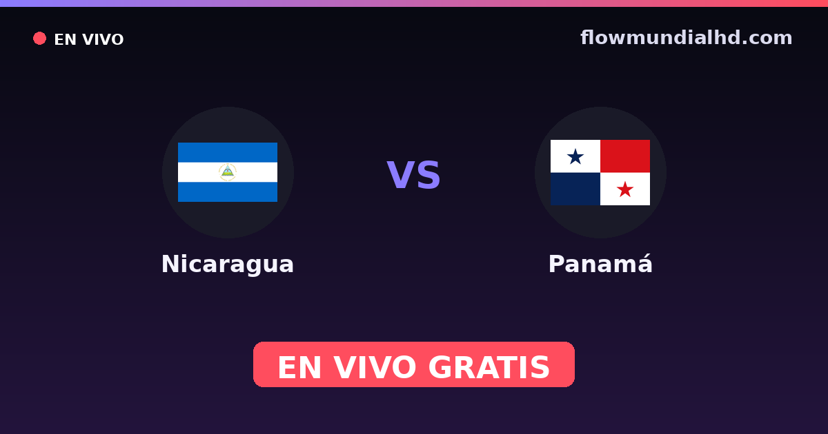 Nicaragua vs Panamá — CONCACAF Gold Cup Qual., Copa Centroamericana · historial y dónde ver en vivo gratis en FlowMundial HD
