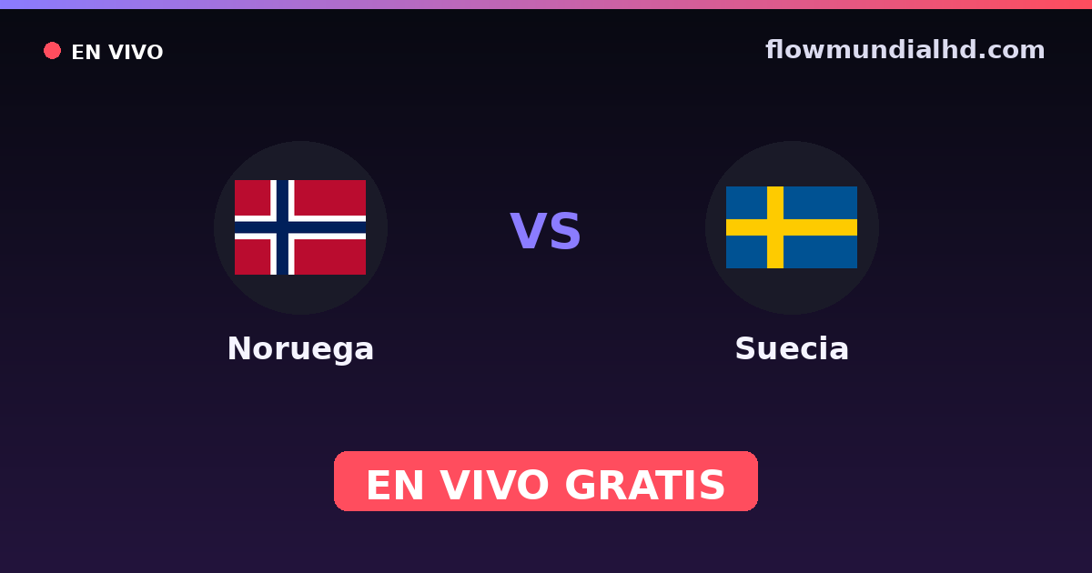 Noruega vs Suecia — Clasificacion Eurocopa, Amistosos Internacionales · historial y dónde ver en vivo gratis en FlowMundial HD