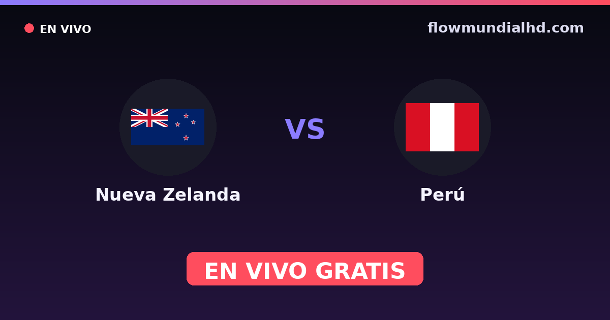Nueva Zelanda vs Perú — World Championship Qual., Inter-Confederation, Amistosos Internacionales · historial y dónde ver en vivo gratis en FlowMundial HD