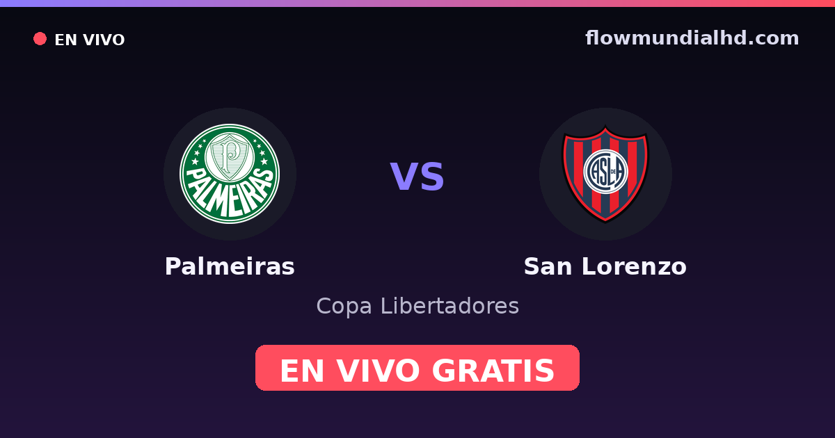 Palmeiras vs San Lorenzo — Copa Libertadores · historial y dónde ver en vivo gratis en FlowMundial HD