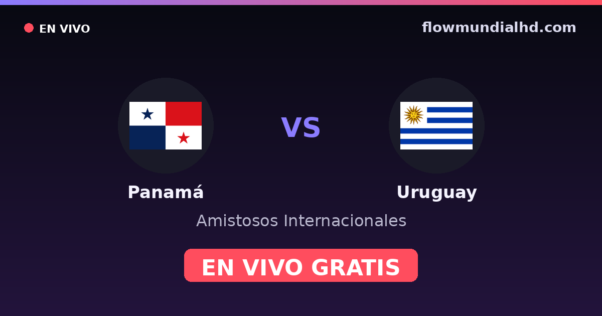 Panamá vs Uruguay — Amistosos Internacionales, Copa América · historial y dónde ver en vivo gratis en FlowMundial HD