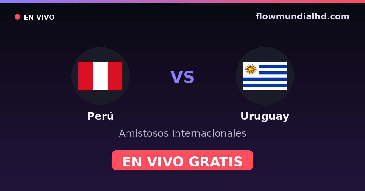 Perú vs Uruguay — Amistosos Internacionales, Copa América · historial y dónde ver en vivo gratis en FlowMundial HD