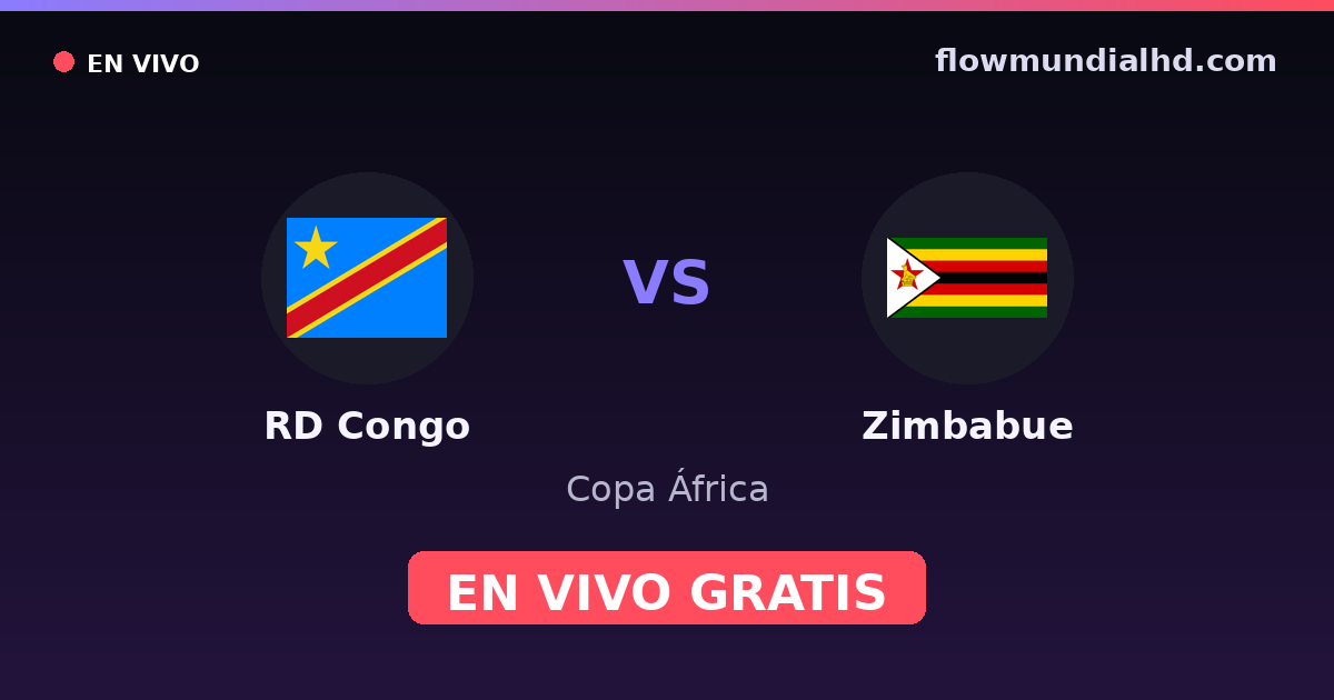 RD Congo vs Zimbabue — Copa África, Clasificación Copa África · historial y dónde ver en vivo gratis en FlowMundial HD