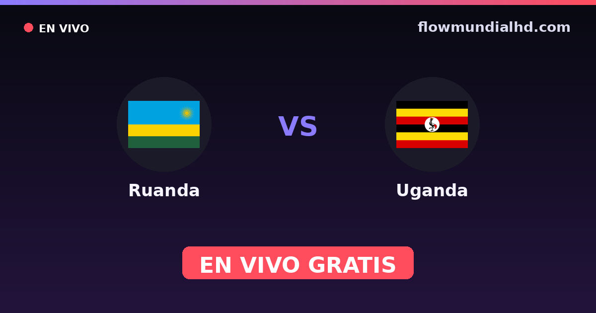 Ruanda vs Uganda — Campeonato Africano de Naciones, World Cup Qual. CAF · historial y dónde ver en vivo gratis en FlowMundial HD