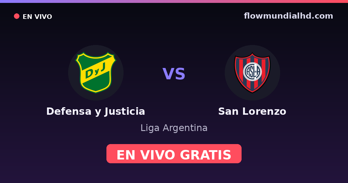 Defensa y Justicia vs San Lorenzo — Liga Argentina — 3 de octubre de 2026, 17:45 UTC · ver en vivo gratis en FlowMundial HD